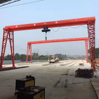 Grúa pórtico eléctrica monoviga de 5 a 10 toneladas, montada sobre rieles/con ruedas de caucho, de gran venta, con aprobación CE ISO