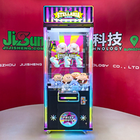 Machine à griffes à monnayeur sur le thème spatial, avec cabinet transparent et enseigne LED, pour centre de jeux
