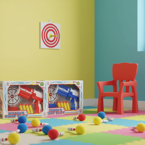 Pistolet jouet en peluche avec fléchettes et cible 26x18x6 cm pour enfants de 3 ans et plus - Product Image 3