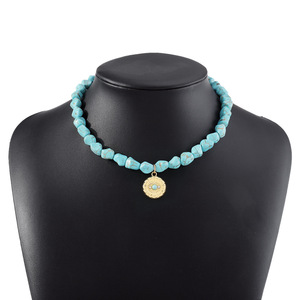 Collares de Cuentas de Turquesa Irregulares al por Mayor con Colgantes de Sol Esmaltados, Cadena de Eslabones, Pedidos Personalizables al por Mayor para Pequeñas Empresas - Product Image 6