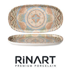 Plateau de service ovale Celest 21 × 11 cm H 1,6 cm Porcelaine fine de qualité supérieure Impression numérique Rinart - Product Image 4