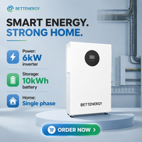 Système Solaire Tout-en-un avec Onduleur, Batterie LiFePO4, Onde Sinusoïdale Pure 230V, Station de Stockage d'Énergie Domestique Connectée au Réseau, Communication CAN