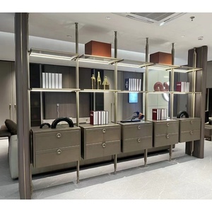 Sistema de día de estantería modular personalizado en forma de <span class=keywords><strong>L</strong></span> de aluminio vertical negro estantería flexibilidad infinita - Product Image 1