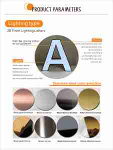 <span class=keywords><strong>Lettres</strong></span> lumineuses LED pour logo mural extérieur/intérieur, signalétique d'entreprise, en acrylique et acier inoxydable, étanches, enseigne LED pour magasin - Product Image 5