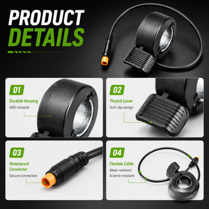 Acelerador de Repuesto para Bicicleta Wu Xing 130x de 3 Pines Macho con Conector Impermeable y Acelerador de Pulgar a Prueba de Agua - Product Image 2