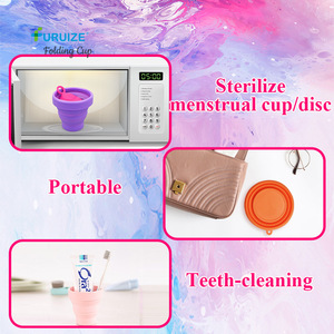 Vaso Esterilizador Plegable de Silicona de Grado Alimenticio 170ml, Apto para <span class=keywords><strong>Microondas</strong></span>, Reutilizable, Estuche Plegable para <span class=keywords><strong>Esterilizar</strong></span> Copas Menstruales - Product Image 5