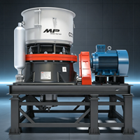 Concasseur à cône hydraulique monocylindre pour installation de concassage de pierres, rapport de concassage élevé, options de cavité fine, applications minières