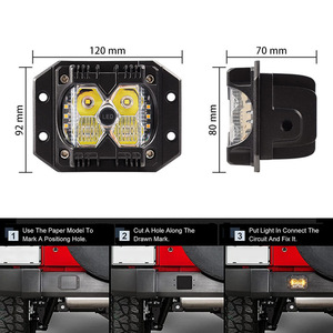 40W LED luce da lavoro stroboscopica per camion 5 pollici impermeabile IP67 lampada 4x4 fuoristrada con <span class=keywords><strong>lampeggiante</strong></span> rosso <span class=keywords><strong>blu</strong></span> o giallo - Product Image 2