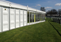 Carpa Multiusos, Estructura Temporal de Construcción, 30x35m, Aluminio y PVC Blanco, Resistente a la Intemperie, Rayos UV y Oxidación
