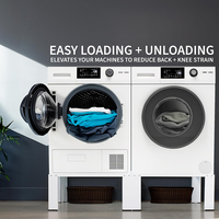 Socle fiable JH-Mech pour lave-linge, robuste, anti-vibrations, antidérapant, hauteur ergonomique de 12 pouces, support en métal pour lave-linge
