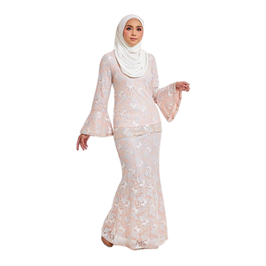 SIPO – top en dentelle malaisienne, manches longues, col rond, pêche pâle, vente en gros au Vietnam - Product Image 1