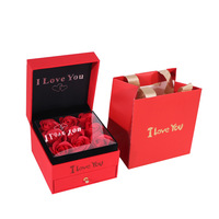 9 Bunga Sabun Mawar Kalung Kotak Hadiah Hari Valentine Hadiah Hari Ibu Set Perhiasan Mawar