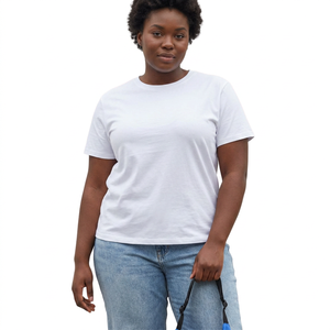 T-shirts pour femmes à épaules dénudées et col rond, été, écologiques, séchage rapide, mélange bambou-coton, imprimé en relief, impression OEM en gros - Product Image 1