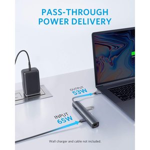 ฮับ <span class=keywords><strong>USB</strong></span> C 6-in-1 ขยายพอร์ต <span class=keywords><strong>USB</strong></span> C PD พร้อมพอร์ต Ethernet รองรับกำลังไฟ 65W, ความละเอียด 4K HD, พอร์ต Ethernet 1Gbps และพอร์ตข้อมูล <span class=keywords><strong>USB</strong></span> 3.0 จำนวน 2 พอร์ต - Product Image 4