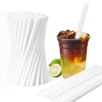 Pailles à boire jetables en PP blanc de 230 mm (9 pouces), écologiques, sans BPA, de qualité alimentaire, en vrac, pour restaurants, bars, hôtels, fêtes personnalisées