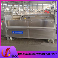 Qd Nieuwe hoogproductieve aardappelwas- en schilmachine voor fruit & maïs, 304 roestvrij staal