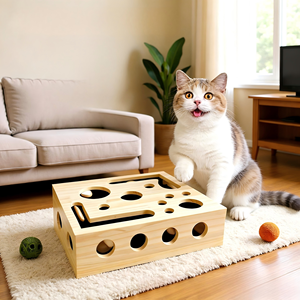 Wood <strong>Cat</strong> Nail File Scratcher Felines Files Claws Maze <strong>Box</strong> Stress Free Alternative to Clippers <strong>Cat</strong> <strong>Scratch</strong> Puzzle Enrichment <strong>Box</strong> - Product Image 2