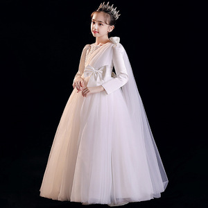 Vestido de Noche para Niñas, Adolescentes, Vestido de Princesa con Tul y Flores, para Recital de Piano, Actuación en Escenario, Disfraz Elegante para Fiesta - Product Image 2