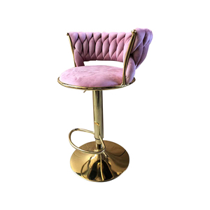 Tabourets de bar réglables en velours, ensemble de tabourets de bar pivotants, hauteur comptoir avec dossier, tabourets de bar - Product Image 1