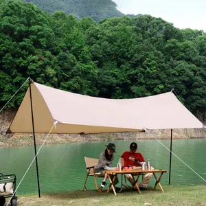 Outdoor Camping 3 * 4m Silver Glue Gel Sunscreen Waterproof Curtain Canopy Tent