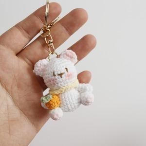 Pendentif Ours Rose Exquis <span class=keywords><strong>en</strong></span> Peluche Tricoté à la Main, <span class=keywords><strong>Mini</strong></span> Porte-clés <span class=keywords><strong>en</strong></span> Crochet, Petite Poupée Faite à la Main - Product Image 4