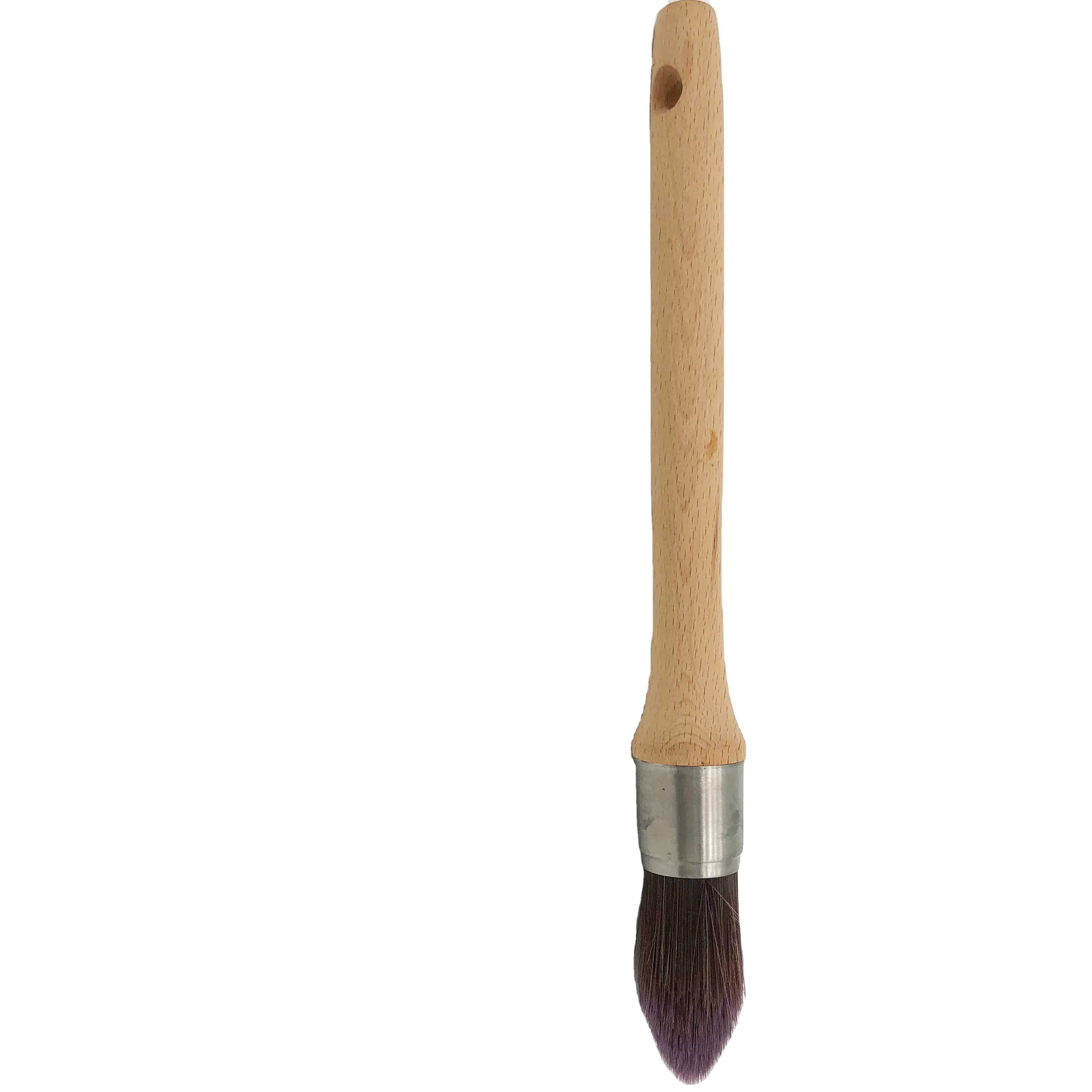 Cheap Customizable 1 inch 2inch 3inch Round Head Wood Handle Paint Brush for Furniture Wall Painting