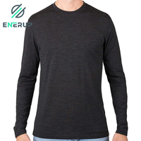 T-shirt sous-vêtement thermique personnalisé en laine mérinos et soie, doux et chaud, à manches longues pour homme