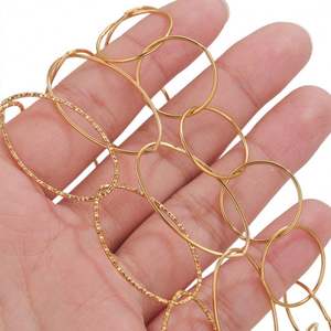 Chaîne en acier inoxydable hypoallergénique anti-ternissement, tendance, personnalisée, en or massif 14k 18k, pour femmes, vente en gros - Product Image 2