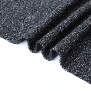 Nouveau style en stock, <span class=keywords><strong>prix</strong></span> abordable, livraison rapide, tissu doux en laine mélangée noir et gris avec paillettes brillantes pour robe, costume, manteau - Product Image 2