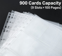 Portatarjetas de PVC de alta calidad, bolsillo de carga superior, funda para tarjetas, paquete de 9, 100