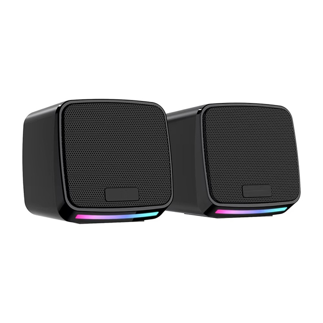 E-1078 High Quality Desktop Computer 2.0 Passive Gaming Speakers With Breathing Colored Light