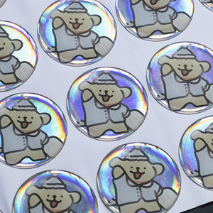 Anime personalizado 32Mm claro niños epoxi <span class=keywords><strong>3D</strong></span> pegatinas globo ocular tela epoxi pegatinas hoja para Iphone - Product Image 3