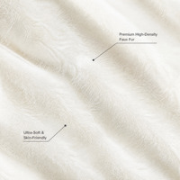 Couverture en flanelle de luxe double couche en fausse fourrure de lapin, ultra douce, avec surpiqûres, pour la maison, le bureau et les voyages, certifiée GRS BSCI Oeko-Tex