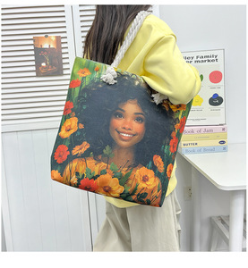 Phim hoạt hình bán buôn của phụ nữ in tote túi-mới nhẹ vai túi-thời trang và Văn Học cross-dây đeo bãi biển túi - Product Image 5