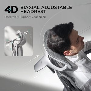 Chaise de bureau grande taille avec accoudoirs réglables 6D, appui-tête 4D, soutien lombaire dynamique 3 zones, chaise ergonomique en maille <span class=keywords><strong>E3</strong></span> Pro en promotion - Product Image 5