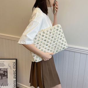 Pochette pour ordinateur portable matelassée en coton et nylon, antichoc, personnalisée en gros, fabriquée en usine - Product Image 5