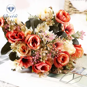 Künstliche Seiden blume Rosa Pfingstrose Busch Hochzeit Blumenstrauß Blumen dekoration