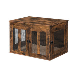 Meubles de caisse pour chien robustes avec double porte rustique marron maison pour chien plateau amovible polyvalent pour animaux de compagnie - Product Image 4