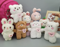 Mignon ours en peluche poupée porte-clés en peluche ours sac à dos pendentif poupée Couple enfants cadeau
