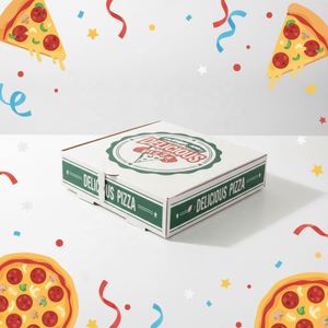 Cajas de Cartón para Alimentos Desechables con Logotipo Personalizado, Recubiertas de Papel, de 8, 9, 10 y 12 Pulgadas, Impresas con UV, para Papas Fritas - Product Image 1