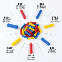 Conectores de Empalme Aislados de Vinilo 22-2 AWG, Terminales de Crimpado de Alambre de Cobre Electrolítico Estañado, Serie UL94-V0 BV, Rojo y Azul