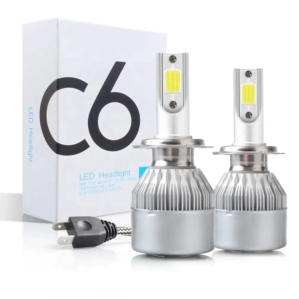 Heiß verkaufter LED-Autos chein werfer H1 H3 H4 H7 COB C6 LED-Scheinwerfer für Autozubehör C6