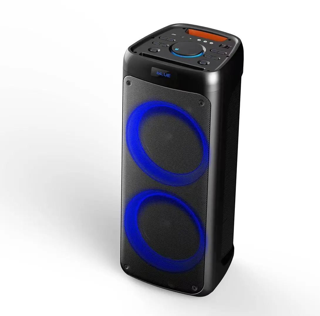 2022 new double 10inch woofer speakers karaoke speakers with flash light wireless BT party speakers