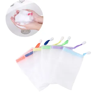 Mesh Bag White Small Cleaning Tool Bubble Foaming Soap Saver Net Pouch Soap Foaming Nylon Mesh Drawstring Bags