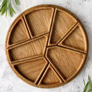 Wooden Round Detachable Nut And Dried Fruit <b>Tray</b> 25Cm Divider Solid Wood Snack Serving <b>Tray</b> For <b>Tea</b> Coffee Hotel Use - Product Image 4