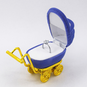 Schöne Kinderwagen Samt Schmucks cha tulle Ehering Geschenk <span class=keywords><strong>box</strong></span> Halter Fall für Ohrringe Halsketten Display Schmuck verpackung <span class=keywords><strong>Box</strong></span> - Product Image 5