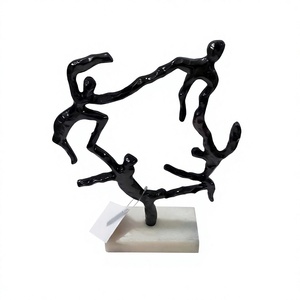 Modern Aluminium <b>Figurative</b> Sculpture Set of 3 Handmade Eco-Friendly Durable Art for Home Office Tabletop Display - Product Image 2