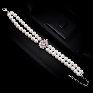 024401 Tassel Pérola Conjuntos de Jóias para Mulheres Rosa Cubic Zircon <span class=keywords><strong>Set</strong></span> Completa Jóias Mulher Arábia Saudita Wedding Party Acessório - Product Image 4