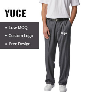 Pantalones de <span class=keywords><strong>Hombre</strong></span> de Alta Calidad, Estilo Casual, Holgados, Formales, de Pierna Recta, Elásticos, de Verano, Relajados, de Lana Peinada, Marca YUCE - Product Image 2