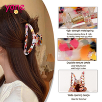 Pinces à cheveux personnalisées avec logo, motif écaille de tortue rétro, en PVC, creuses, disponibles en plusieurs couleurs